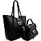 JH2042-LP Turn-lock  2 in 1 Tote & Cross Body Set