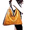 JK6398-LP Woven Detail Two-Tone Single Strap Hobo