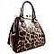 Leopard PRINT DIAMOND TOP KISS SNAP SATCHEL