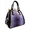 Snake Print Diamond Top Kiss Snap Satchel