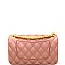 2 Way Quilted Matte Jelly Turn-Lock Shoulder Bag