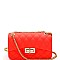 2 Way Quilted Matte Jelly Turn-Lock Shoulder Bag