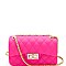 2 Way Quilted Matte Jelly Turn-Lock Shoulder Bag