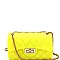 2 Way Quilted Matte Jelly Turn-Lock Shoulder Bag