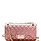 2 Way Quilted Matte Jelly Turn-Lock Shoulder Bag