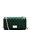 2 Way Quilted Matte Jelly Turn-Lock Shoulder Bag