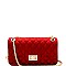 2 Way Quilted Matte Jelly Turn-Lock Shoulder Bag
