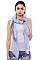 Print Short Fringe Long Scarf
