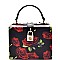 JT135-RS-LP Rose Flower Print Medium Box Satchel