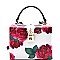 JT135-RS-LP Rose Flower Print Medium Box Satchel