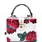 JT135-RS-LP Rose Flower Print Medium Box Satchel