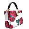 JT135-RS-LP Rose Flower Print Medium Box Satchel