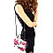 JT135-RS-LP Rose Flower Print Medium Box Satchel