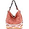 JU0117-LP Vintage Patchwork Quilted Canvas Hobo