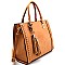 JW105-LP Tassel Accent Structured 2 Way Tote