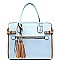 JW107-LP Tassel Accent Two-Tone Trim Satchel