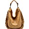 JY00371-LP Quality Fringed Side Zipper Hobo