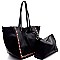 JY0114-LP Stud Accent 2 in 1 Convertible Tote