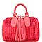 JY0123-LP Ostrich Embossed Tassel Accent Quilted Boston