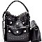 JY0139-LP Studded Flower Accent Laser-Cut 2 in 1 Hobo