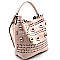 JY0139-LP Studded Flower Accent Laser-Cut 2 in 1 Hobo