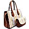 JY0157-LP Multi-Color Patchwork Ostrich Skin Embossed 2 in 1 Satchel