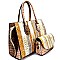 JY0157-LP Multi-Color Patchwork Ostrich Skin Embossed 2 in 1 Satchel