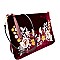 JY0174-LP Flower Embroidered Velvet Clutch Cross Body