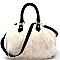 JY0191-LP Faux-fur 2 Way Boston Satchel