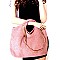 JY0203-LP Faux-Fur 3-Way Chain Strap Accent Satchel