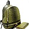 Ostrich Embossed Fashion Backpack Wallet SET MH-JY0236W