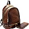 Ostrich Embossed Fashion Backpack Wallet SET MH-JY0236W