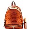 Ostrich Embossed Fashion Backpack Wallet SET MH-JY0236W