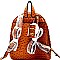 Ostrich Embossed Fashion Backpack Wallet SET MH-JY0236W