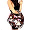 Round Flower Leopard Print Patent 2-Way Satchel Wallet SET