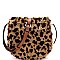 Animal Print Faux Fur Crossbody Bag