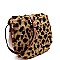 Animal Print Faux Fur Crossbody Bag