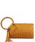 Ostrich Croc HandCuff Tassel Wristlet Clutch