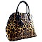 Leopard Print Patent Dome Boutique Satchel