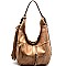 KB1007-LP Tassel Accent Multi Zipper Decorated Hobo