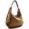 Two-Tone Fashion Front Zippered Pocket Hobo