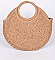 Large Raffia Woven Round Handbag