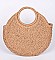 Large Raffia Woven Round Handbag