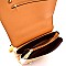 KL6835-LP Chain Accent Top-Handle Compartment Flap Satchel