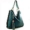 Rhinestone & Stud Tassel Accent Hobo