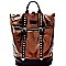 Stud Accent Metallic Fold-Over Fashion Backpack MH-KY7012