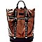 Stud Accent Metallic Fold-Over Fashion Backpack MH-KY7012