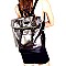 Stud Accent Metallic Fold-Over Fashion Backpack MH-KY7012