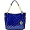 L0042-LPU Quality Quilted Patent 2 Way Chain Tote