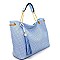 L0043-LP Tassel Accent Perforated Chain Tote